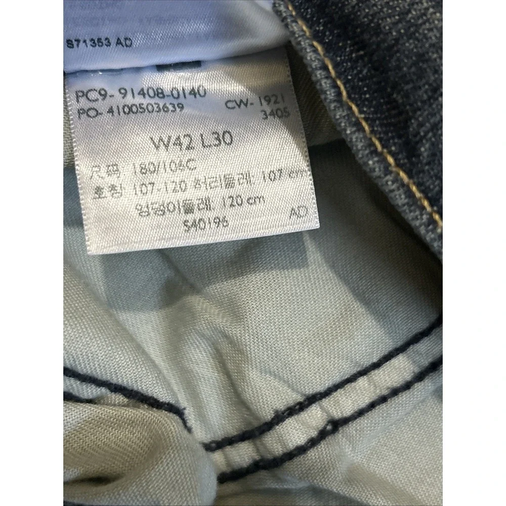 Levi Signature Gold Regular Jeans Men's 42x30 Dark Blue Wash Straight Denim‎